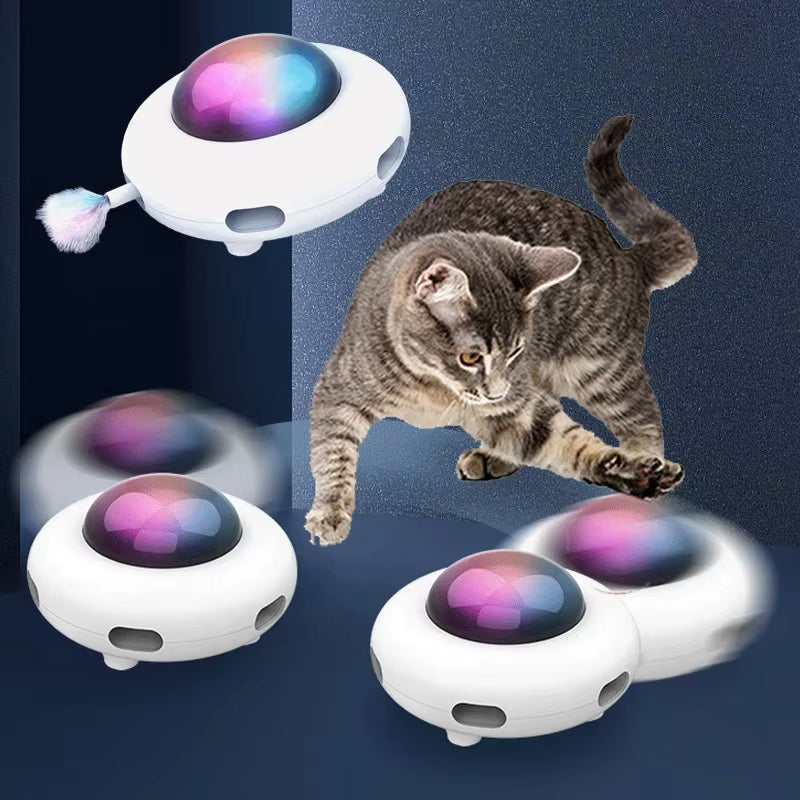 WhirlPlay UFO Teaser – Smart USB-Powered Feather Toy for Endless Cat Fun
