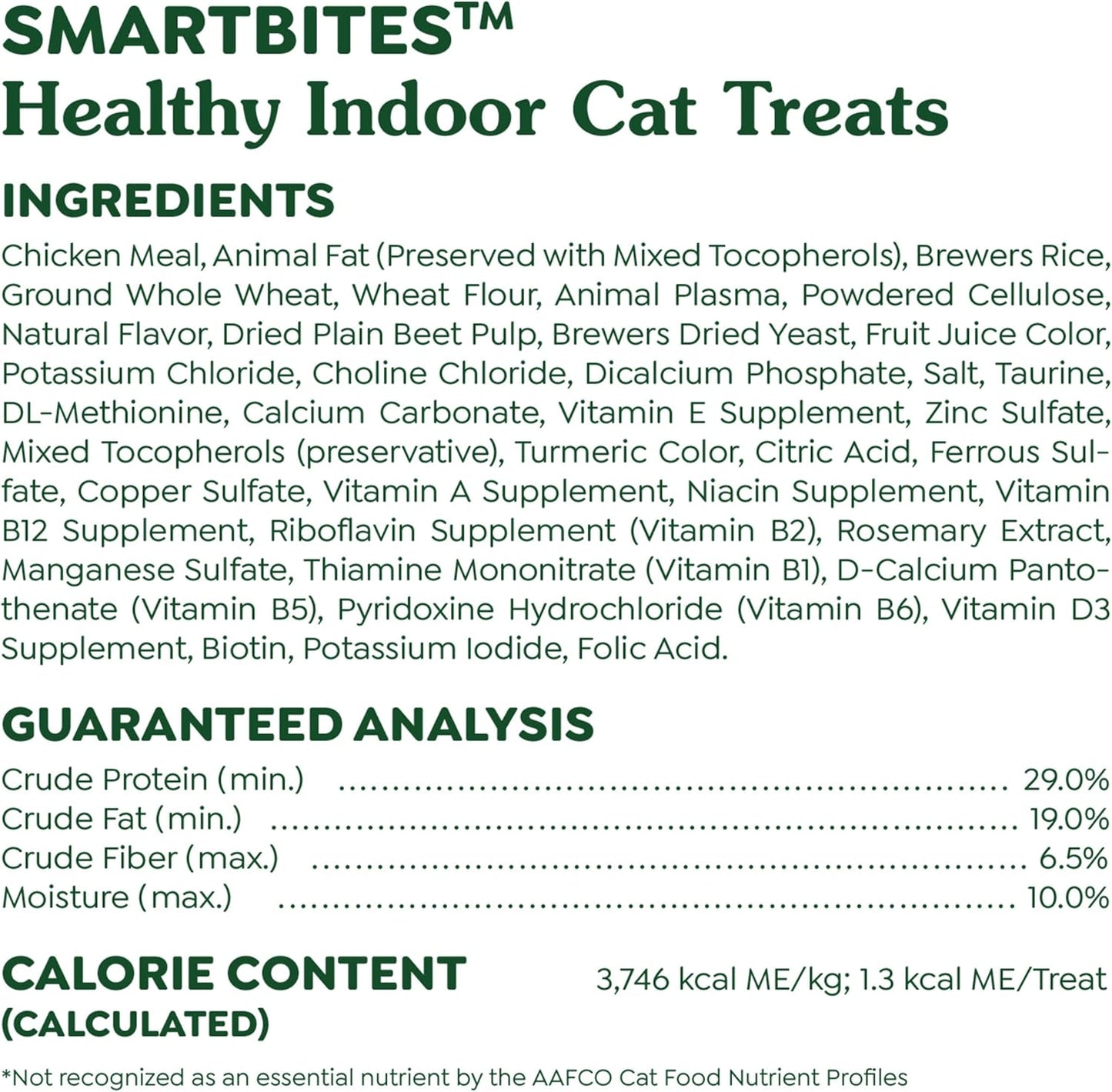 FELINE  SMARTBITES Hairball Control Crunchy and Soft Natural Cat Treats, Chicken Flavor, 16 Oz. Tub