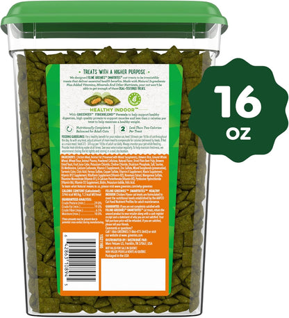 FELINE  SMARTBITES Hairball Control Crunchy and Soft Natural Cat Treats, Chicken Flavor, 16 Oz. Tub